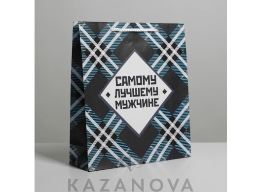 Пакет подарочный "Самому лучшему мужчине" 23х27х8 см