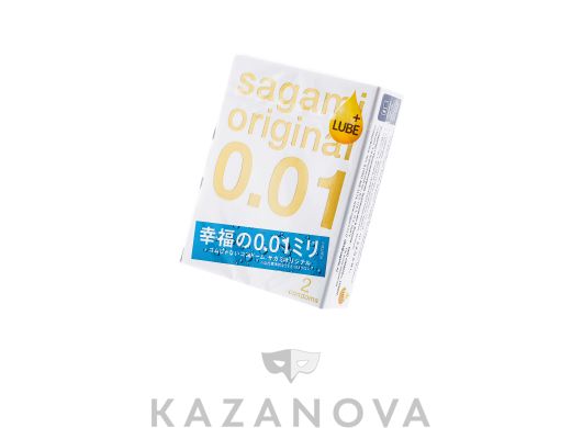 Презервативы полиуретановые сверхтонкие SAGAMI Original 0,01 Extra Lub 2 шт.