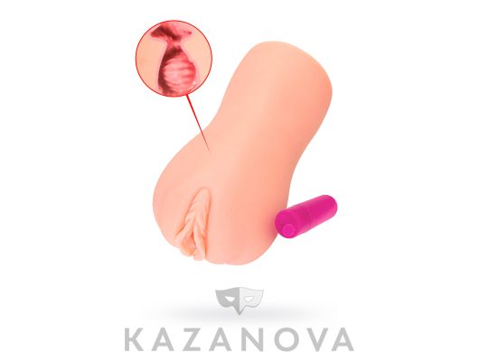 Мастурбатор вагина Kokos EMILY ONAHOLE из киберкожи в виде манжеты с вибрацией телесный 17,5 см